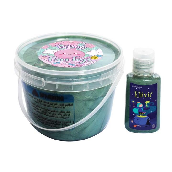 ژل بازی واتر متالیک سبز یشمی با محلول جادویی کد slime136